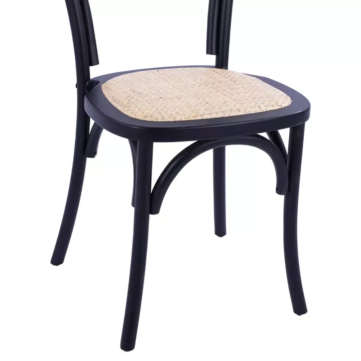 Wooden chair Vienna type Aliyah Stackable from beech wood black matte HM8644.02 45x54x89 cm