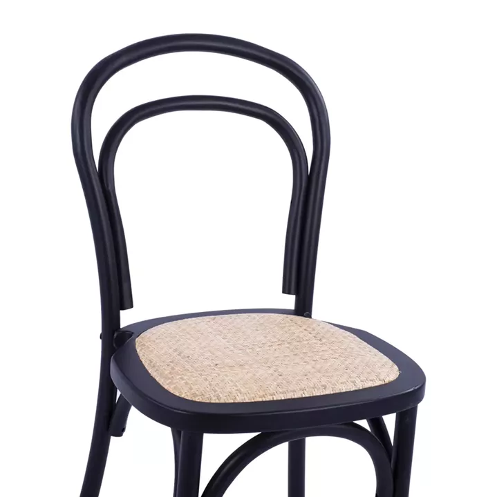 Wooden chair Vienna type Aliyah Stackable from beech wood black matte HM8644.02 45x54x89 cm