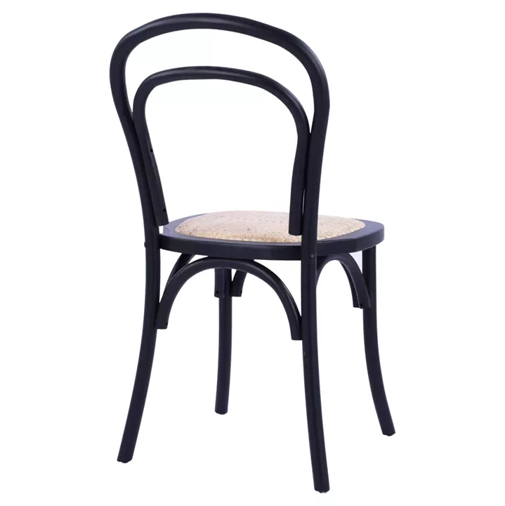 Wooden chair Vienna type Aliyah Stackable from beech wood black matte HM8644.02 45x54x89 cm