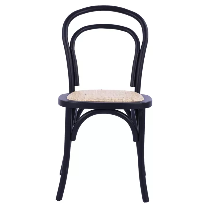 Wooden chair Vienna type Aliyah Stackable from beech wood black matte HM8644.02 45x54x89 cm