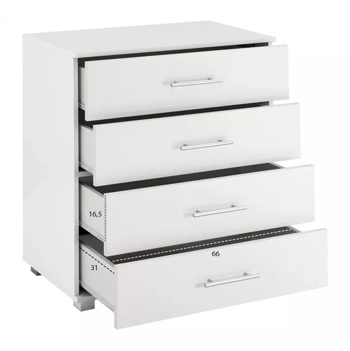 Drawer from melamine HM2204.05 with 4 drawers white 75x40x83cm