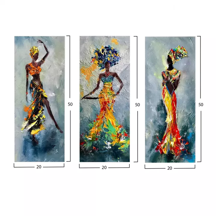 CANVAS MDF AFRICAN GIRL IN COLORFUL DRESS HM7204.02 60X0,3X50 cm.