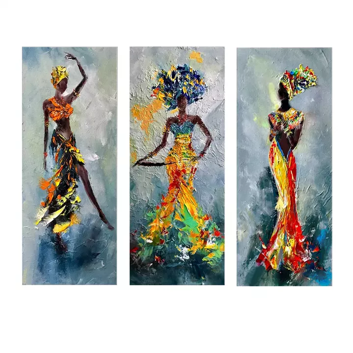 CANVAS MDF AFRICAN GIRL IN COLORFUL DRESS HM7204.02 60X0,3X50 cm.