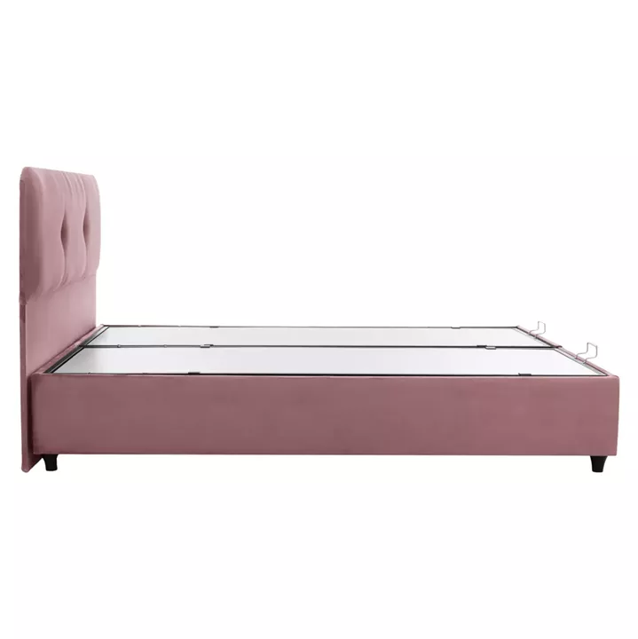 HM631.12 bed DOLORES, storage space, dusty pink velvet, 160x200