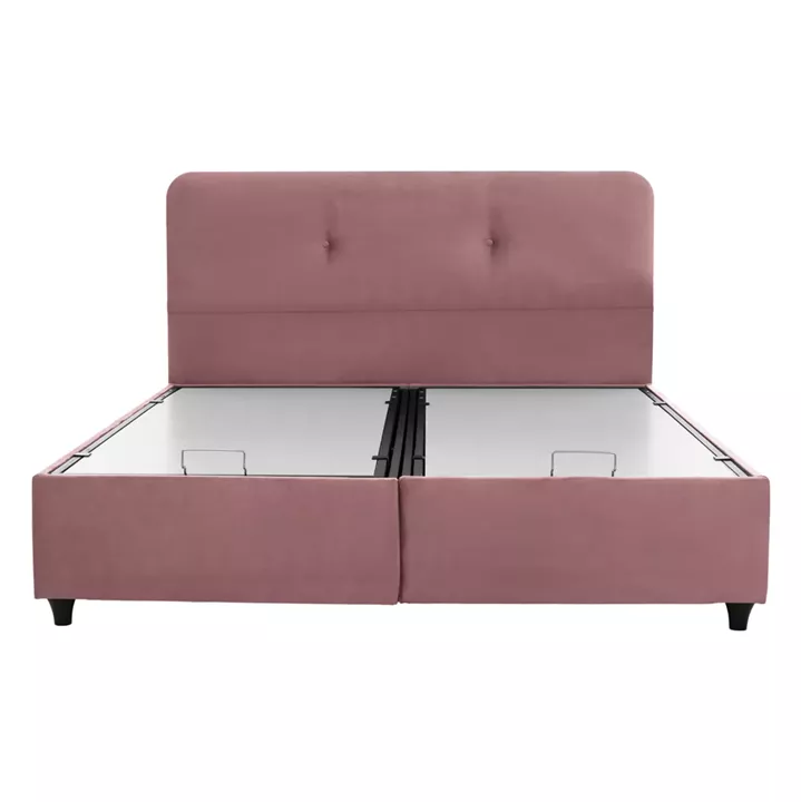 HM631.12 bed DOLORES, storage space, dusty pink velvet, 160x200