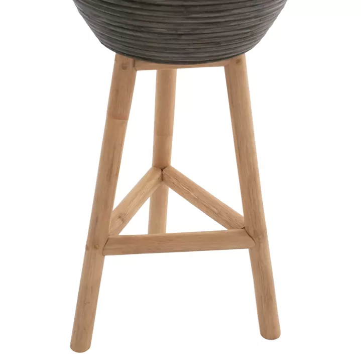 ΓΛΑΣΤΡΑ ΑΠΟ RATTAN ΚΑΙ BAMBOO HM7724 36Χ35Χ95Yεκ.ΦΥΣΙΚΟ - ΠΡΑΣΙΝΟ