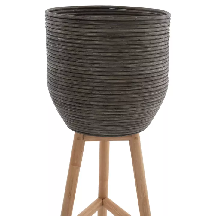 ΓΛΑΣΤΡΑ ΑΠΟ RATTAN ΚΑΙ BAMBOO HM7724 36Χ35Χ95Yεκ.ΦΥΣΙΚΟ - ΠΡΑΣΙΝΟ