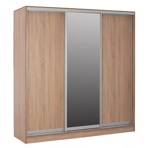 WARDROBE WITH SLIDING DOORS WITH MIRROR SONAMA OAK HM2435 200X60X210