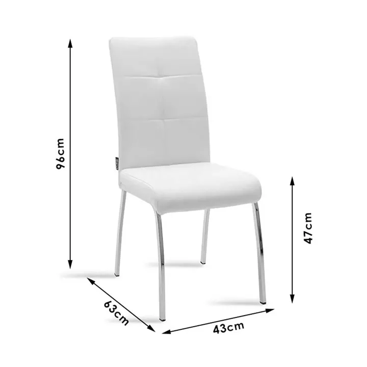 Chair Ariadne pakoworld PU white-chrome leg