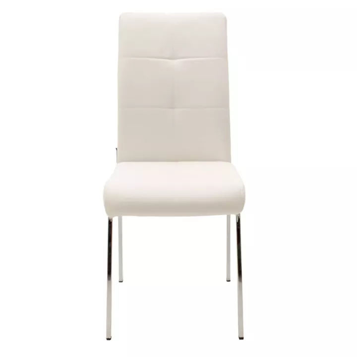 Chair Ariadne pakoworld PU white-chrome leg