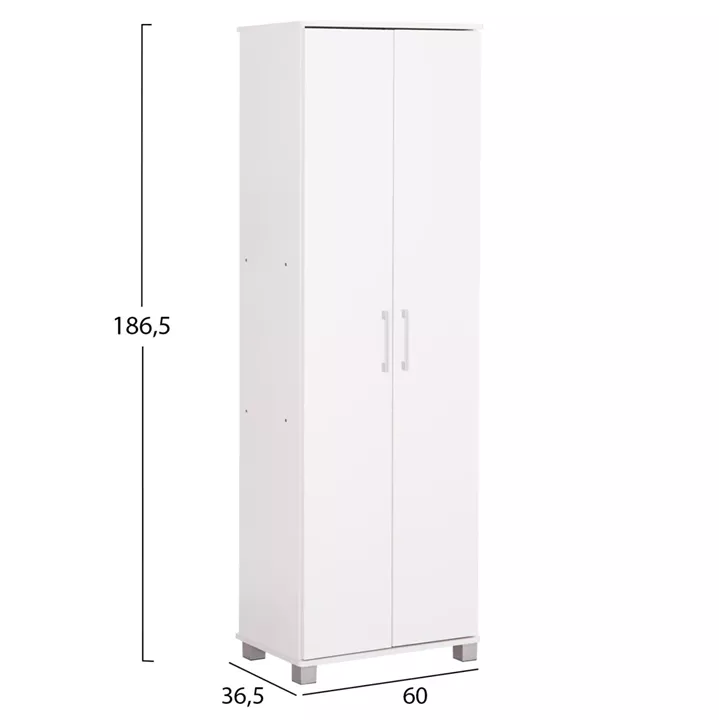 SHOE CABINET CLUSE HM2403.03 MELAMINE IN WHITE COLOR 60Χ36.5Χ186.5Hcm.