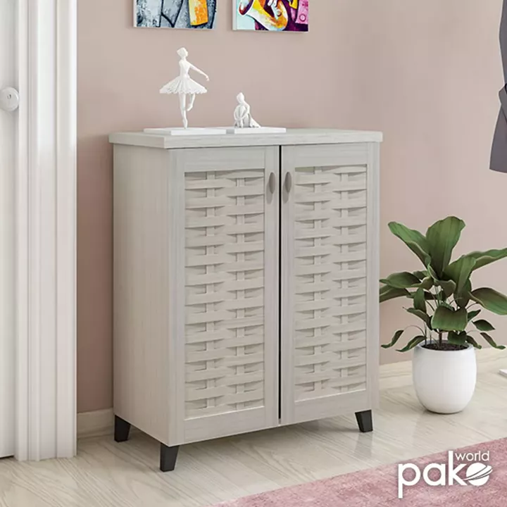 Shoe cabinet MANTAM pakoworld 12 pairs white-grey 78x40x92 cm