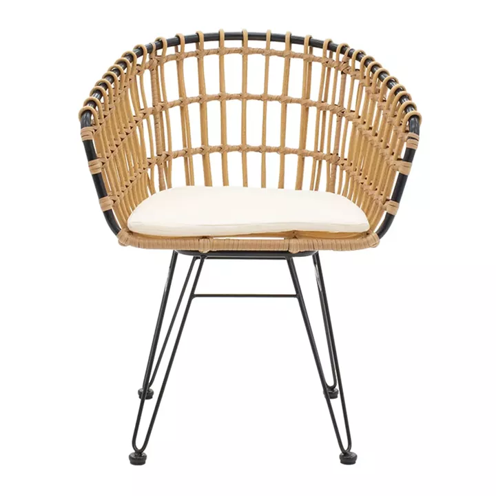 Naoki pakoworld armchair black metal-pe natural