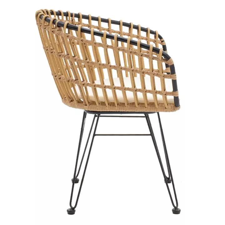 Naoki pakoworld armchair black metal-pe natural