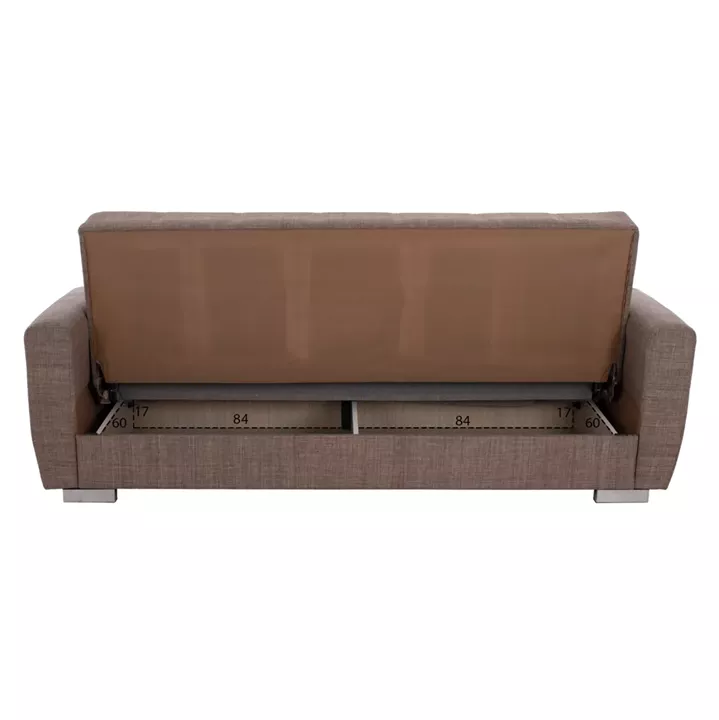 ΗΜ3240.02- 215x80x77cm, 3-seater sofabed, beige