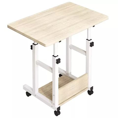 Mobile desk Stolu pakoworld mdf-metal in natural-white color 60x40x68cm