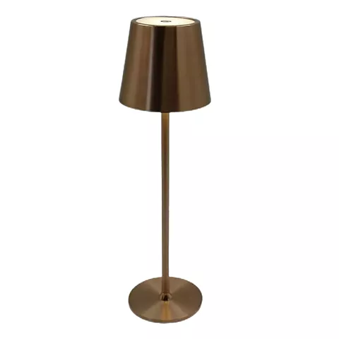 Brave Ι pakoworld LED touch table lamp rechargeable in bronze color D11.5x37cm