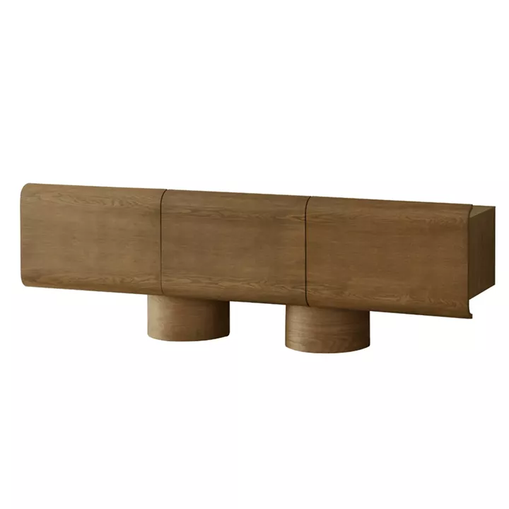 Artekko Asos Καφέ Έπιπλο Τηλεόρασης MDF (205x45x67)cm