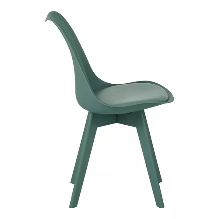 Chair Gaston I pakoworld PP-PU in green color 53.5x48.5x81.5cm