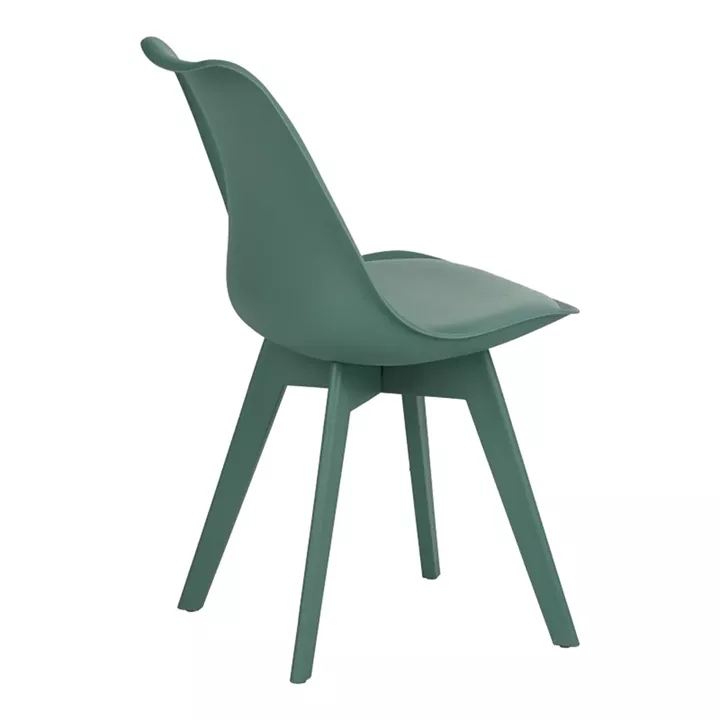 Chair Gaston I pakoworld PP-PU in green color 53.5x48.5x81.5cm