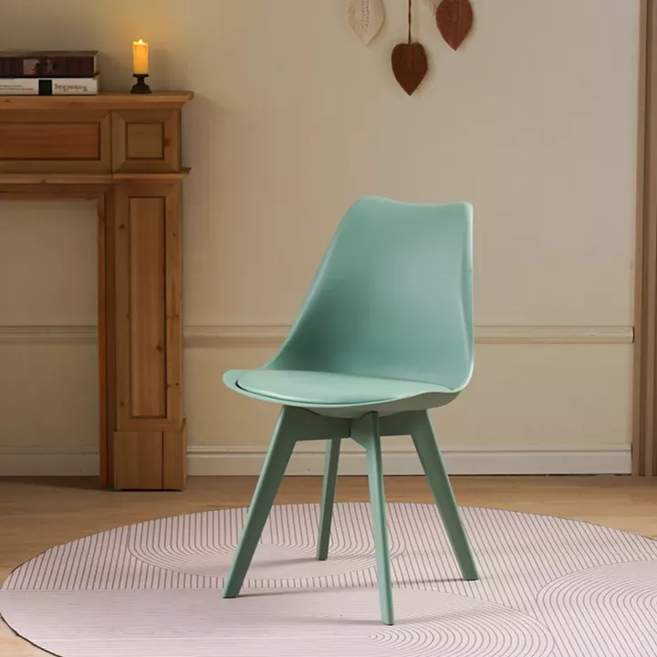 Chair Gaston I pakoworld PP-PU in green color 53.5x48.5x81.5cm