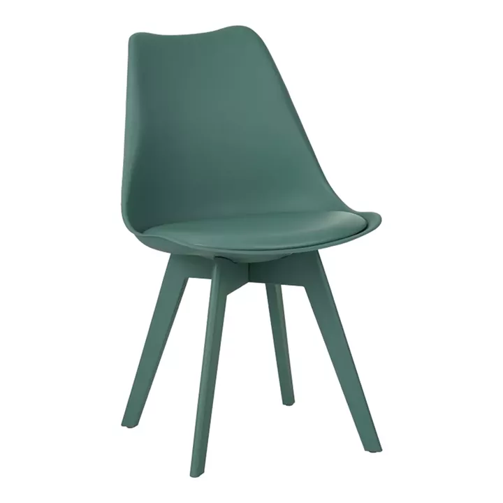 Chair Gaston I pakoworld PP-PU in green color 53.5x48.5x81.5cm