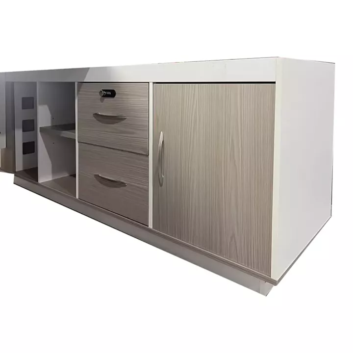 Professional work corner desk Armadi pakoworld gray-white 200x90x75cm