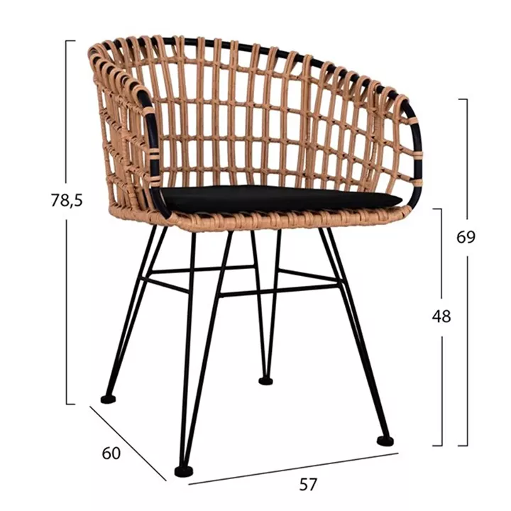 ΣΕΤ 4ΤΜΧ ΤΡΑΠΕΖΙ ΜΕ ΠΑΓΚΑΚΙ & 2 ΠΟΛΥΘΡΟΝΕΣ ALLEGRA WICKER ΜΠΕΖ HM10600