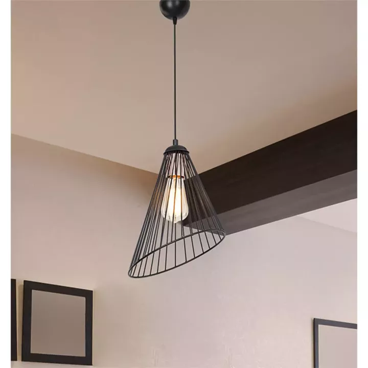 Ceiling light PWL-1192 pakoworld Ε27 black metal D24x83cm