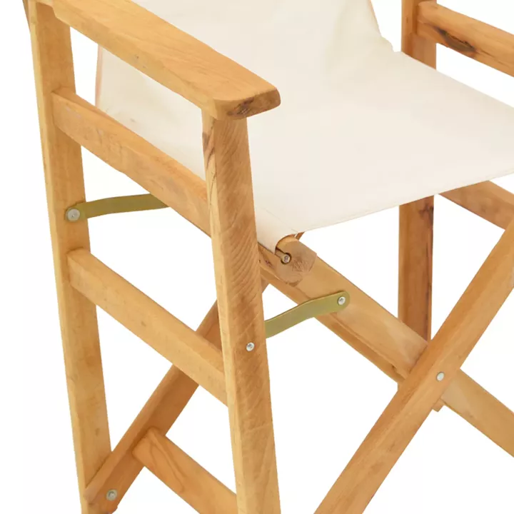 Kompa pakoworld director's chair, solid beech wood, natural - Nexus ecrou fabric