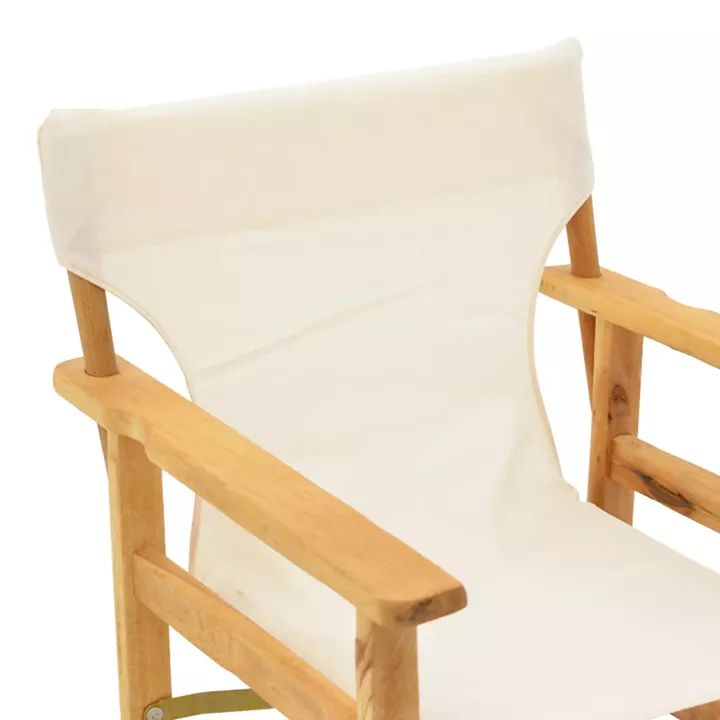 Kompa pakoworld director's chair, solid beech wood, natural - Nexus ecrou fabric