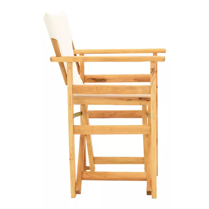 Kompa pakoworld director's chair, solid beech wood, natural - Nexus ecrou fabric