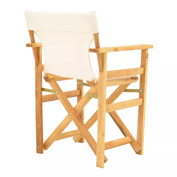 Kompa pakoworld director's chair, solid beech wood, natural - Nexus ecrou fabric