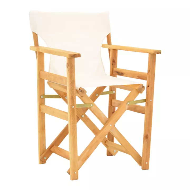 Kompa pakoworld director's chair, solid beech wood, natural - Nexus ecrou fabric