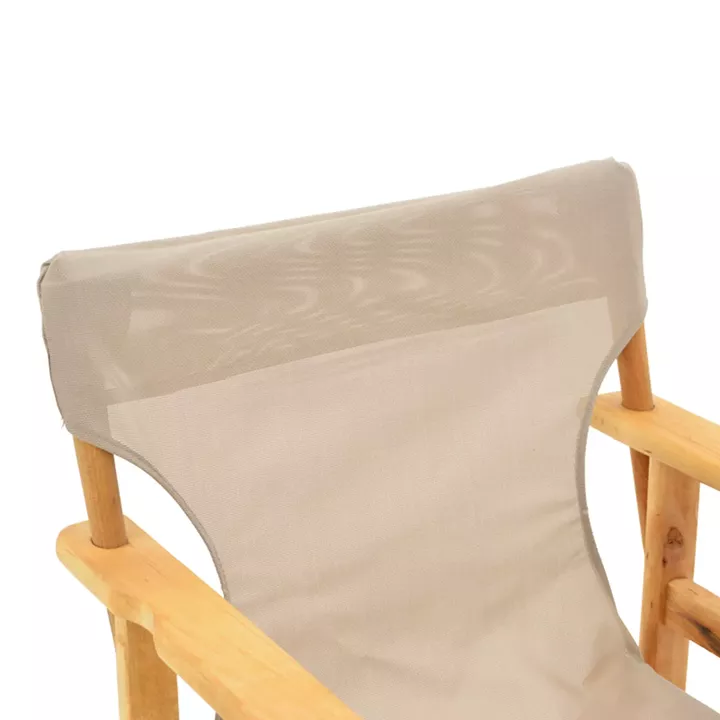 Kompa pakoworld director's chair, solid beech wood, natural - Nexus dark taupe fabric