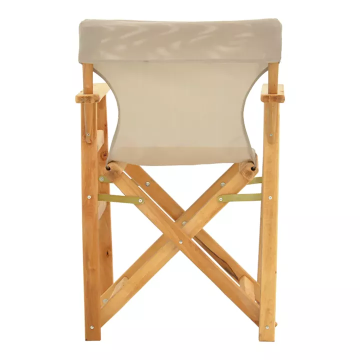 Kompa pakoworld director's chair, solid beech wood, natural - Nexus dark taupe fabric