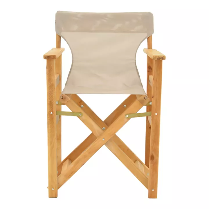 Kompa pakoworld director's chair, solid beech wood, natural - Nexus dark taupe fabric