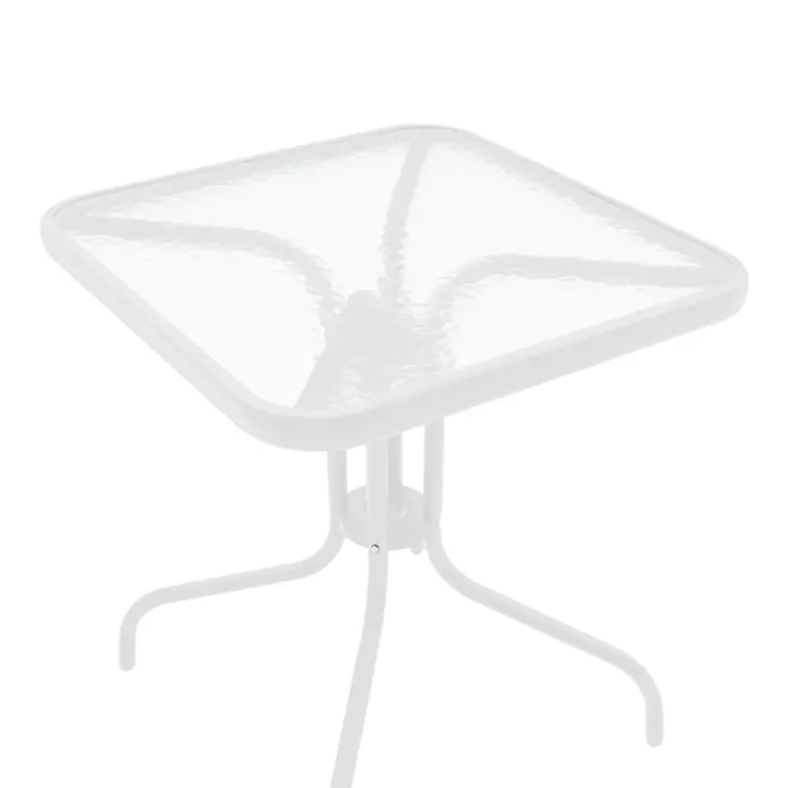 Watson pakoworld table metal white-glass 70x70x70cm