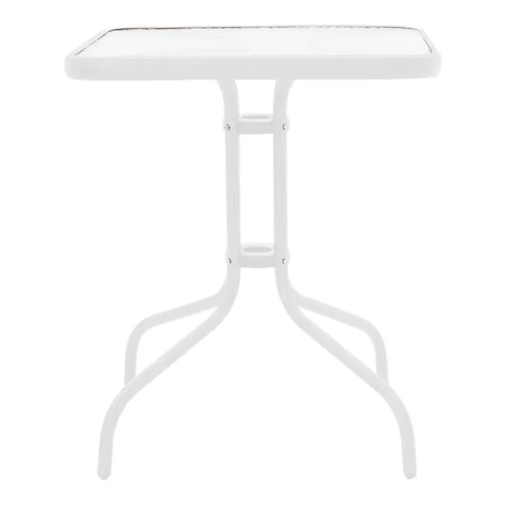 Watson pakoworld table metal white-glass 70x70x70cm