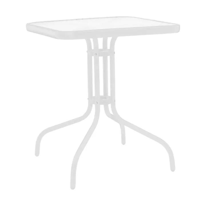 Watson pakoworld table metal white-glass 70x70x70cm