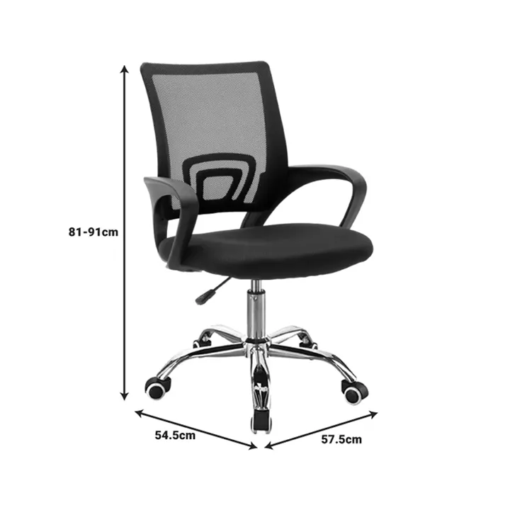 Berto II pakoworld office chair recline with mesh fabric in black shade 57.5x54.5x81-91cm