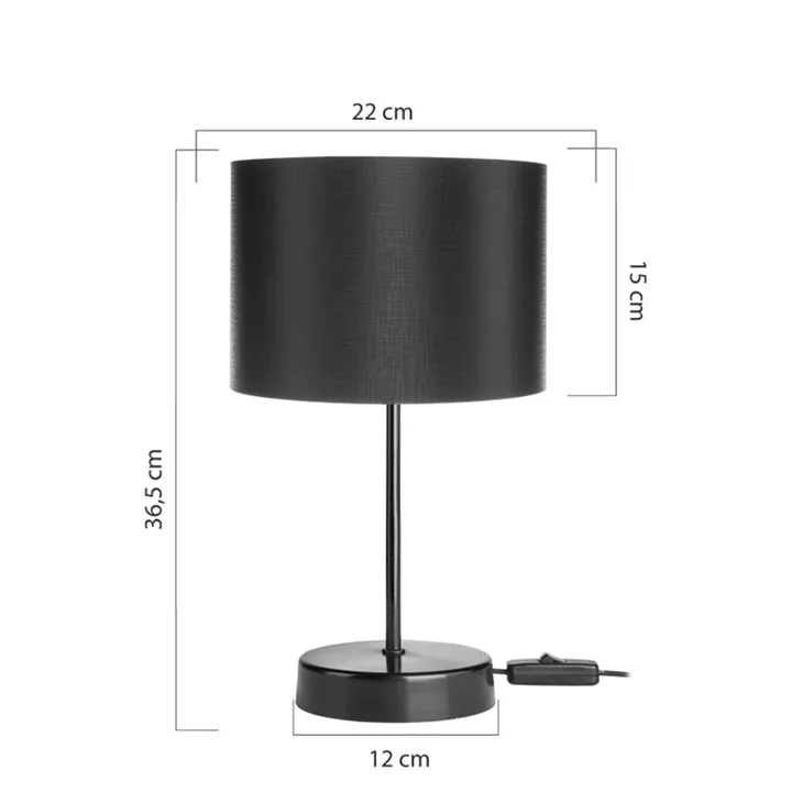 Table lamp PWL-1183 pakoworld Ε27 black D22x36.5cm