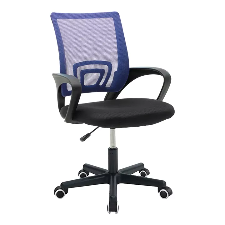 Berto II pakoworld office chair with mesh fabric in blue-black shade 57.5x54.5x81-91cm