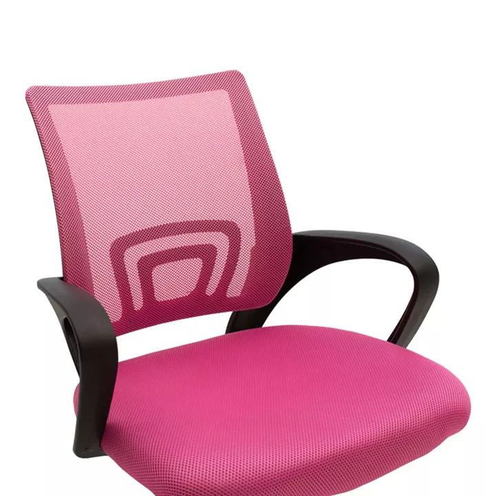 Berto II pakoworld office chair with mesh fabric in pink-black shade 57.5x54.5x81-91cm