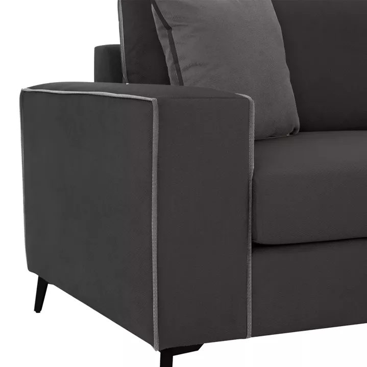 DIVA corner sofa, grey, high leg, 2pcs, right corner