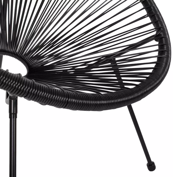 ΣΕΤ ΕΞΩΤΕΡΙΚΟΥ ΧΩΡΟΥ 3ΤΜΧ ACAPULCO HM21101 TWISTED WICKER-ΜΕΤΑΛΛΟ ΣΕ ΜΑΥΡΟ