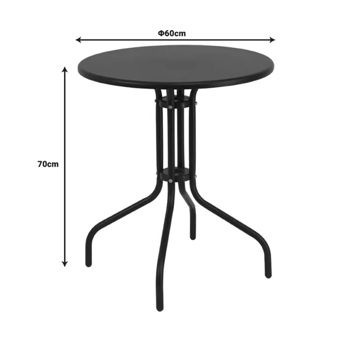 Table Vergo pakoworld white metal D60x70cm