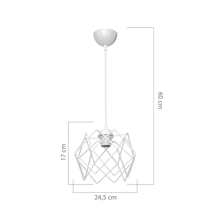 Single-light E27 ceiling lamp Teeby pakoworld metal in white shade Φ22x17cm