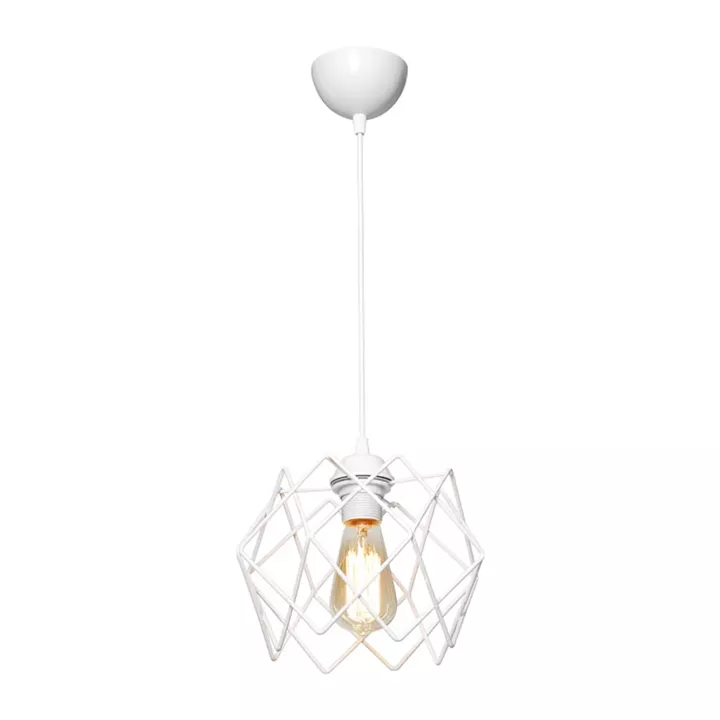 Single-light E27 ceiling lamp Teeby pakoworld metal in white shade Φ22x17cm