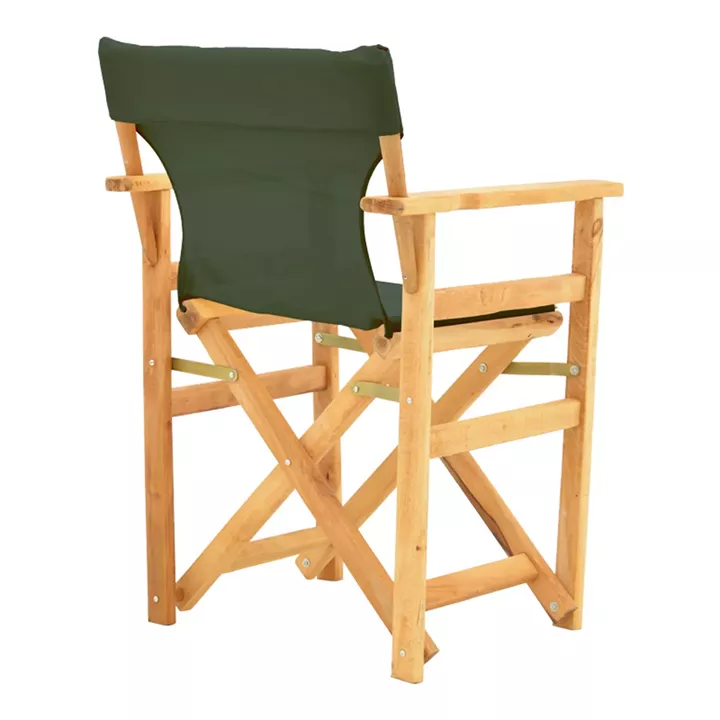 Kompa pakoworld director's chair, solid beech wood, natural - Nexus dark green fabric